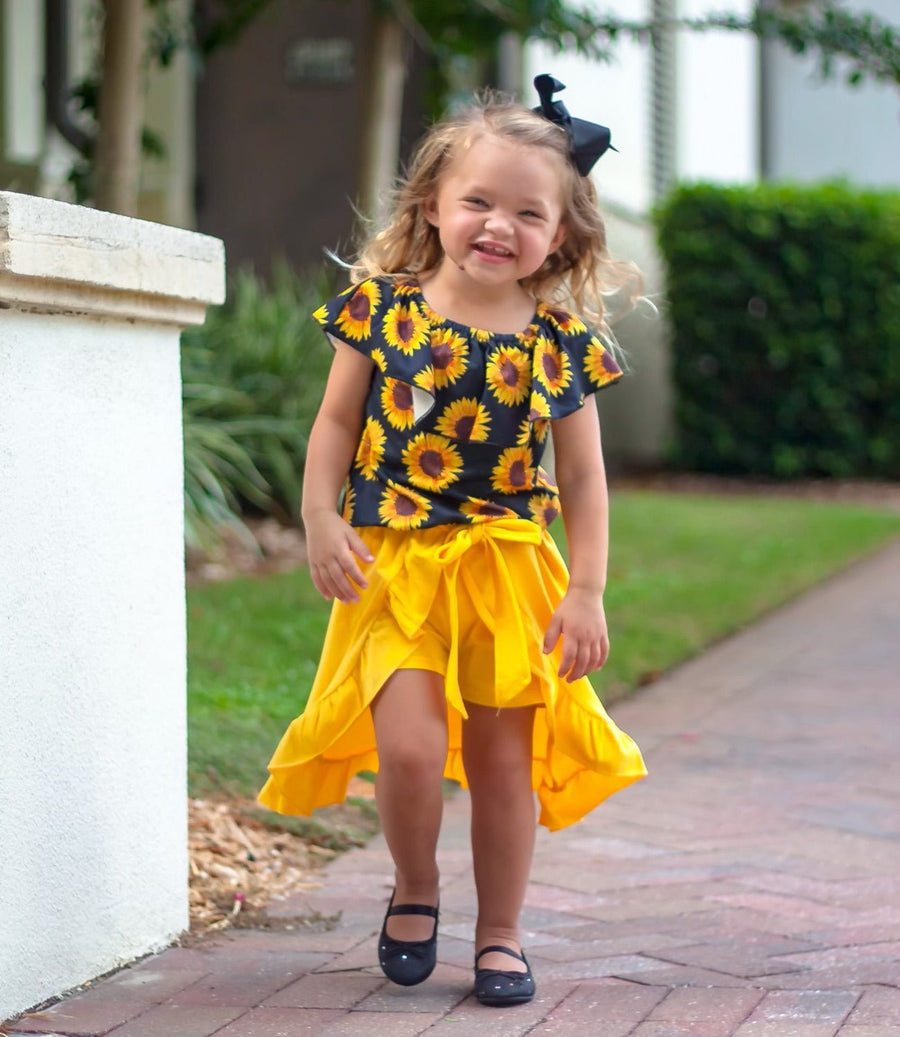 Sunflower Skirt Set - Rylee Faith Designs