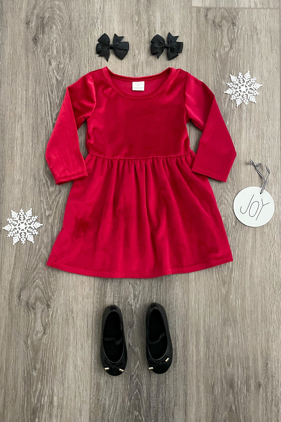 Velvet Cranberry Holiday Boutique Dress - Rylee Faith Designs